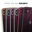Falling Micro Hearts Over Burgundy Planks of Wood 2  - Protective Skin Wrap & Decal – Compatible with iPhone SE to iPhone 17 Pro Max (All Models)