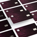 Falling Micro Hearts Over Burgundy Planks of Wood - Premium Protective Decal Skin-Kit for the Apple Credit Card