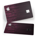 Falling Micro Hearts Over Burgundy Planks of Wood - Premium Protective Decal Skin-Kit for the Apple Credit Card