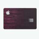 Falling Micro Hearts Over Burgundy Planks of Wood - Premium Protective Decal Skin-Kit for the Apple Credit Card