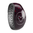 Falling Micro Hearts Over Burgundy Planks of Wood - Decal Skin Wrap Kit for the Disney Magic Band