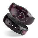 Falling Micro Hearts Over Burgundy Planks of Wood - Decal Skin Wrap Kit for the Disney Magic Band