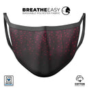 Falling Micro Hearts Over Burgundy Planks of Wood - Made in USA Mouth Cover Unisex Anti-Dust Cotton Blend Reusable & Washable Face Mask with Adjustable Sizing for Adult or Child