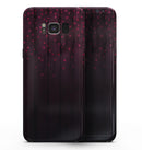 Falling Micro Hearts Over Burgundy Planks of Wood - Samsung Galaxy S8 Full-Body Skin Kit