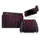 Falling Micro Hearts Over Burgundy Planks of Wood // Skin Decal Wrap Kit for Nintendo Switch Console & Dock, Joy-Cons, Pro Controller, Lite, 3DS XL, 2DS XL, DSi, or Wii - Vinyl Skin Wrap for Nintendo Switch 2, OLED, Lite, Pro Controller & Wii