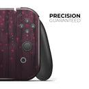 Falling Micro Hearts Over Burgundy Planks of Wood // Skin Decal Wrap Kit for Nintendo Switch Console & Dock, Joy-Cons, Pro Controller, Lite, 3DS XL, 2DS XL, DSi, or Wii - Vinyl Skin Wrap for Nintendo Switch 2, OLED, Lite, Pro Controller & Wii