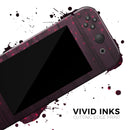 Falling Micro Hearts Over Burgundy Planks of Wood // Skin Decal Wrap Kit for Nintendo Switch Console & Dock, Joy-Cons, Pro Controller, Lite, 3DS XL, 2DS XL, DSi, or Wii - Vinyl Skin Wrap for Nintendo Switch 2, OLED, Lite, Pro Controller & Wii