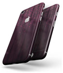 Falling Micro Hearts Over Burgundy Planks of Wood - Skin-kit for the iPhone 8 or 8 Plus