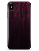 Falling Micro Hearts Over Burgundy Planks of Wood - iPhone X Clipit Case