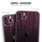 Falling Micro Hearts Over Burgundy Planks of Wood - Skin-Kit compatible with the Apple iPhone 13, 13 Pro Max, 13 Mini, 13 Pro, iPhone 12, iPhone 11 (All iPhones Available)