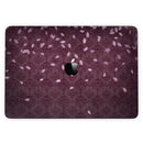 MacBook Pro without Touch Bar Skin Kit - Falling_Pink_Petals_Over_royal_Burgundy_Pattern-MacBook_13_Touch_V6.jpg?