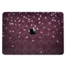 MacBook Pro with Touch Bar Skin Kit - Falling_Pink_Petals_Over_royal_Burgundy_Pattern-MacBook_13_Touch_V3.jpg?