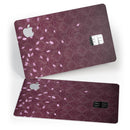 Falling Pink Petals Over royal Burgundy Pattern - Premium Protective Decal Skin-Kit for the Apple Credit Card