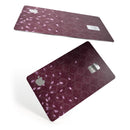Falling Pink Petals Over royal Burgundy Pattern - Premium Protective Decal Skin-Kit for the Apple Credit Card