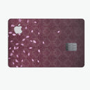Falling Pink Petals Over royal Burgundy Pattern - Premium Protective Decal Skin-Kit for the Apple Credit Card