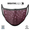Falling Pink Petals Over royal Burgundy Pattern - Made in USA Mouth Cover Unisex Anti-Dust Cotton Blend Reusable & Washable Face Mask with Adjustable Sizing for Adult or Child