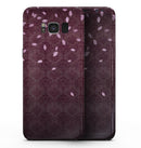Falling Pink Petals Over royal Burgundy Pattern - Samsung Galaxy S8 Full-Body Skin Kit