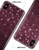 Falling Pink Petals Over royal Burgundy Pattern - iPhone X Clipit Case