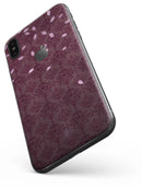 Falling Pink Petals Over royal Burgundy Pattern - iPhone X Skin-Kit