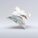 Fashion Mustache Variety On White ink-Fuzed Decorative Throw Pillow