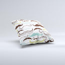 Fashion Mustache Variety On White ink-Fuzed Decorative Throw Pillow