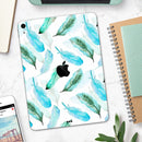 Feathery Watercolor - Full Body Skin Decal for the Apple iPad Pro 12.9", 11", 10.5", 9.7", Air or Mini (All Models Available)