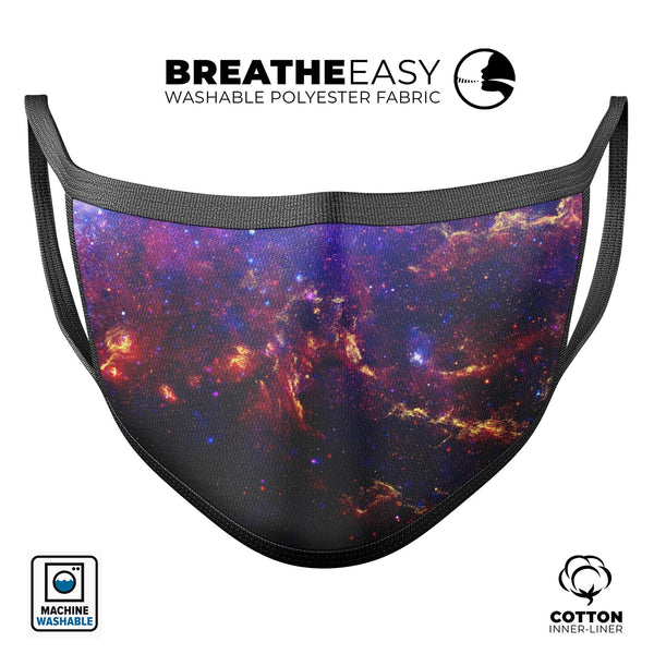 Firey Galaxy - Made in USA Mouth Cover Unisex Anti-Dust Cotton Blend Reusable & Washable Face Mask with Adjustable Sizing for Adult or Child