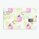 Flamingos Over Green Leaves - Premium Protective Decal Skin-Kit for the Apple Credit Card