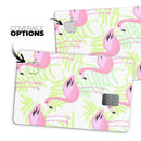 Flamingos Over Green Leaves - Premium Protective Decal Skin-Kit for the Apple Credit Card