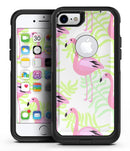 Flamingos Over Green Leaves - iPhone 7 or 7 Plus Commuter Case Skin Kit