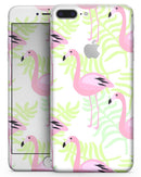 Flamingos Over Green Leaves - Skin-kit for the iPhone 8 or 8 Plus