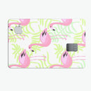 Flamingos Over Shades of Green Leaves - Premium Protective Decal Skin-Kit for the Apple Credit Card