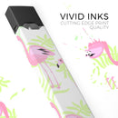 Flamingos Over Shades of Green Leaves - Premium Decal Protective Skin-Wrap Sticker compatible with the Juul Labs vaping device