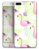 Flamingos Over Shades of Green Leaves - Skin-kit for the iPhone 8 or 8 Plus