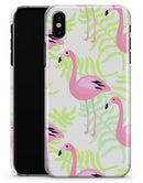 Flamingos Over Shades of Green Leaves - iPhone X Clipit Case