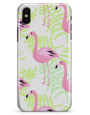 Flamingos Over Shades of Green Leaves - iPhone X Clipit Case