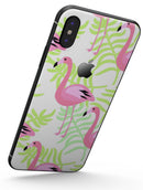 Flamingos Over Shades of Green Leaves - iPhone X Skin-Kit