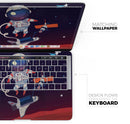 Floating Cartoon Astranaut - Skin Decal Wrap Kit Compatible with the Apple MacBook Pro, Pro with Touch Bar or Air (11", 12", 13", 15" & 16" - All Versions Available)