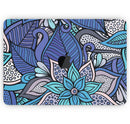 Floral Blues - Skin Decal Wrap Kit Compatible with the Apple MacBook Pro, Pro with Touch Bar or Air (11", 12", 13", 15" & 16" - All Versions Available)