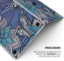 Floral Blues - Skin Decal Wrap Kit Compatible with the Apple MacBook Pro, Pro with Touch Bar or Air (11", 12", 13", 15" & 16" - All Versions Available)