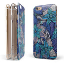 Floral Blues iPhone 6/6s or 6/6s Plus 2-Piece Hybrid INK-Fuzed Case
