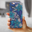 Floral Blues iPhone 6/6s or 6/6s Plus 2-Piece Hybrid INK-Fuzed Case