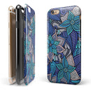 Floral Blues iPhone 6/6s or 6/6s Plus 2-Piece Hybrid INK-Fuzed Case