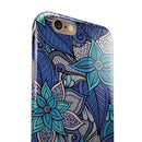 Floral Blues iPhone 6/6s or 6/6s Plus 2-Piece Hybrid INK-Fuzed Case