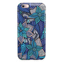 Floral Blues iPhone 6/6s or 6/6s Plus 2-Piece Hybrid INK-Fuzed Case