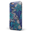 Floral Blues iPhone 6/6s or 6/6s Plus 2-Piece Hybrid INK-Fuzed Case