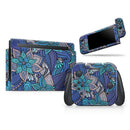 Floral Blues // Skin Decal Wrap Kit for Nintendo Switch Console & Dock, Joy-Cons, Pro Controller, Lite, 3DS XL, 2DS XL, DSi, or Wii - Vinyl Skin Wrap for Nintendo Switch 2, OLED, Lite, Pro Controller, Wii & Classic Handhelds