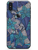 Floral Blues - iPhone X Skin-Kit