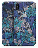 Floral Blues - iPhone X Skin-Kit