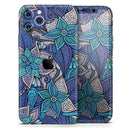 Floral Blues - Vinyl Skin Wrap for iPhone 17 Pro Max, 17 Pro, 17 Air, 17, 16 & All Models — Soft Matte or Ultra Gloss